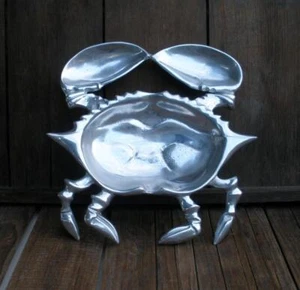 Vintage Lg Cast Aluminum Crab Serving Tray Platter BRUCE FOX DESIGN PA USA - Picture 1 of 11