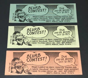Jim Rumph Orig. BLURB CONTEST ENTRY FLIER 3-teiliges Set + COA! - Bild 1 von 1