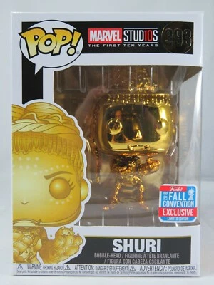 Marvel Funko Pop - Shuri (Gold Chrome) - No. 393 - NYCC Excl - Free Protector - image 1 of 4