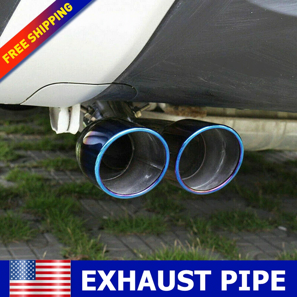 Tubo de escape trasero de coche azul brillante punta silenciador trasero repuesto accesorios automáticos Foto 1 de 4