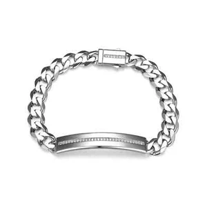 BRAND NEW Ethos ID Rhodium Plated Silver Created White Sapphires Bracelet UB22 - Picture 1 of 1