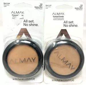 (2) Almay All Set No Shine Pressed Powder 0.20 oz Sealed 200 - Light Medium Mine - Picture 1 of 3