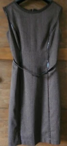 Anne Klein Brown Midi Smart Dress with belt Size UK 6 - Picture 1 of 7