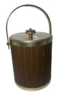 Kromex Ice Bucket Metal Handle With Wood Hanled Lid