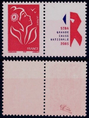 TIMBRE PERSONNALISE LAMOUCHE TVP ROUGE ESSAI GOMME AVANT LA PRODUCTION DES ADHES - Photo 1/3