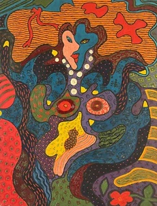 Heavy Impasto Strongly Rendered Female Abstract Painting *Signed Original* - Picture 1 of 11