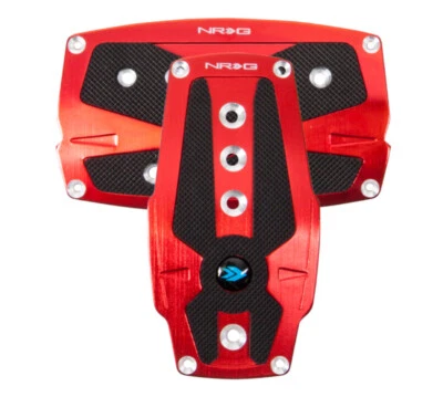 NRG Brushed Alloy Sport Pedal A/T Red w/Black Rubber Inserts - Imagem 1 de 3