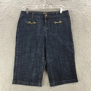 Fylo Cropped Jeans Womens 10 Blue Medium Wash Denim Mid Rise Zip Fly Button - Picture 1 of 13