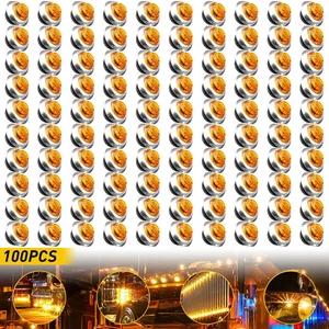 LED Marker Lights 3/4" Truck Trailer Side Lamp With Stailness Base 20/50/100x - Bild 1 von 22