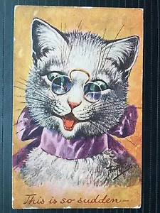 Postal De Colección C 1907 del Famoso Artista de Gatos Arthur Thiele "Esto es tan repentino" - Imagen 1 de 2