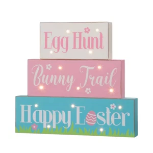 10.5 In. H Wooden/Metal Easter LED Lighted Block Word Sign (14-Bulbs) - Picture 1 of 6