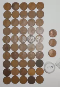 1909 LINCOLN CENTS - 1 CIRCULATED ROLL + 3 - Picture 1 of 7