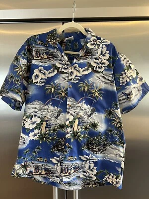 Camisa Hawaiana Jade Fashions Hawaii Vintage Abotonada King Kamehameha Talla Grande Foto 1 de 4