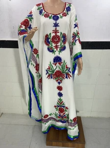 VESTIDO LARGO DUBAI GEORGETTE ÁRABE MARROQUÍ CAFTANES ABAYA FARASHA COMO NUEVO 0120 - Imagen 1 de 6