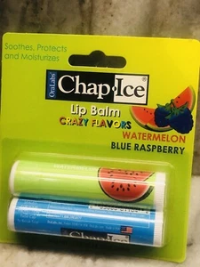 Chap- Ice Lip Balm Fruity Flavors Watermelon/Blue Raspberry. - Picture 1 of 8