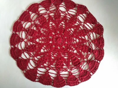 Crochet doily Lace tablecloth Handmade table cover 19 inches Vintage style - Image 1 of 4