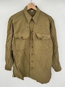 Camicia vintage 1943 seconda guerra mondiale lana gas flap esercito militare bottoni uniforme flanella - Foto 1 di 8