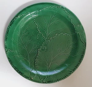 Vintage Majolica Green Leaf Plate - 22 cm - Picture 1 of 4