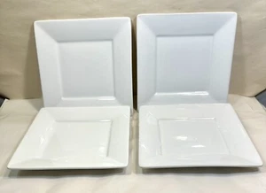 4 Insalatiere quadrate Fitz & Floyd Everyday porcellana bianca 7 1/4" forno sicure usate in ottime condizioni - Foto 1 di 5