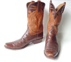 Men's Vintage Lucchese Classics Handmade Leather Cowboy Western Boots sz 12.5 E - Picture 1 of 10