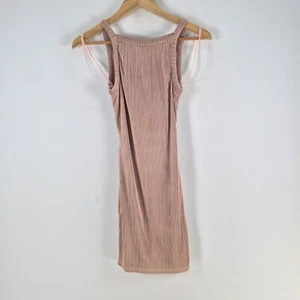NEW Angel Biba womens bodycon dress size 8 beige stretch mini sleeveless 094670 - Picture 1 of 11