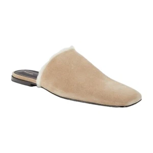 Proenza Schouler Suede Shearling Lined Slide Slippers Mules Womens Size 10 Beige - Picture 1 of 7