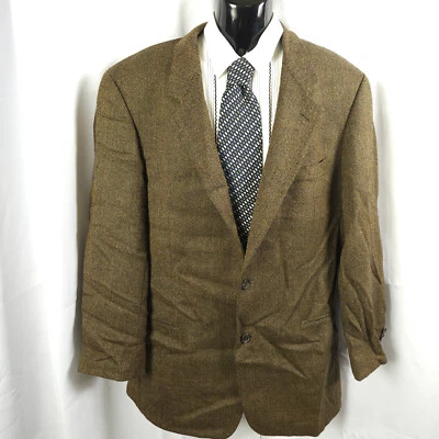 Hugo Boss Mens 44T 44L Brown Tan Lambswool 2-Button Sports Coat Blazer - Image 1 of 4