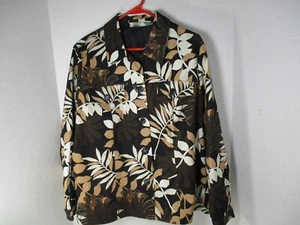 Laura Ashley Woman, Blazer, Jacket, Size 1X, Brown Black Print - Picture 1 of 12