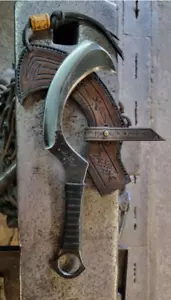 Handgefertigtes 15 '' Carbonstahl 5160 Jagd Mini Khopesh Messer mit Lederscheide - Bild 1 von 1