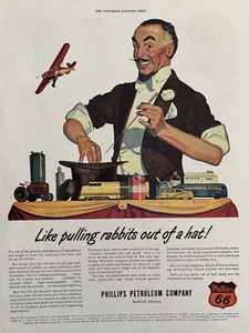 Phillips 66 Petroleum Co Rabbits Hat Bartlesville Oklahoma Vintage Print Ad 1946 - Picture 1 of 1