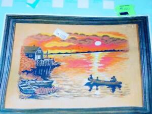 CREWEL Stitchery Craft - "END OF THE DAY" Water Sunset Kit #01-312 - (16" x 20")