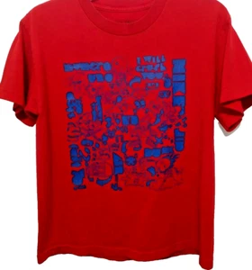 Camiseta de Colección NIKE Roja/Azul Personajes Fuente Cuello Redondo Talla L Usada - Imagen 1 de 19