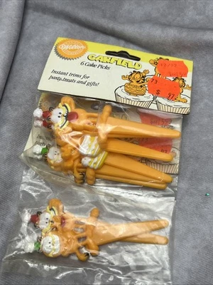 Винтажный набор медиаторов для кексов Garfield лот товаров ЛАПЫ пекарня рукоделие топперы для кексов B10 - Изображение 1 из 4