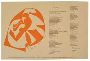 Lawrence FERLINGHETTI, Karyl Klopp / OPEN EYE Signed Broadside 1st #199013 - Picture 1 of 1