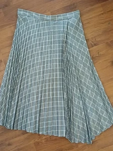 M&S Collection Skirt Black & White Pleated Asymmetric Check Midi Size UK 14 - Picture 1 of 8