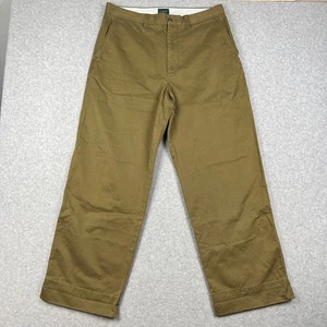 J Crew Oarsman Giant Fit Pants Baggy Wide Leg 33x30 Mens Olive Beige Cotton - Picture 1 of 10