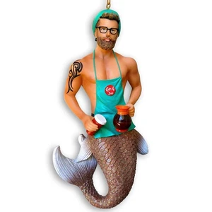 December Diamonds JAVA JOE Coffee Barista Merman Ornament ©2018 NIB 55-55077 - Picture 1 of 3