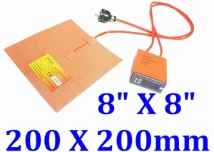 8" X 8" 200 X 200mm 500W w/ 3M w/ Digital Thermostat Printer Heater Pad Mat - Picture 1 of 12