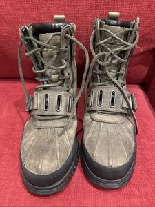 Polo Ralph Lauren Andres Mens Brown/Green Leather Ankle Boots Size 7.5D EUC - Picture 1 of 14