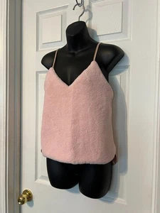 MARKENLOS ROSA SKINNY TRÄGER KUNSTFELL DAMEN TOP GR. S/M - Bild 1 von 5