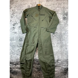 CWU-27/P USAF Flyers Coveralls 38R Fire-Resistant Meta-Aramid Green Flight Suit - Picture 1 of 5