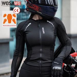 WOSAWE Motorcycle Soft Armor Shirt Breathable Shoulder/Back/Elbow Pad Gear Women - Picture 1 of 13