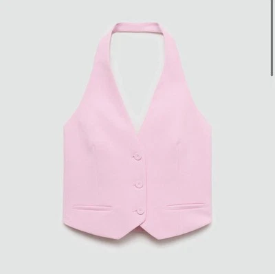 Chaleco Mango Clothing Rosa Claro Talla L - Moda 2025. Sin mangas  Foto 1 de 4