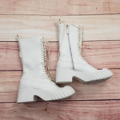 Botas Charles & Keith para mujer talla 38 plataforma tacón grueso con cordones cremallera retro Foto 1 de 4