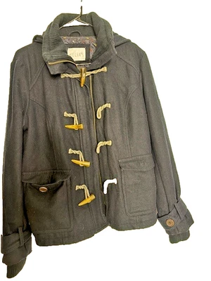 Abrigo chaqueta con capucha forrada con cremallera de lana azul marino DELIA'S para mujer talla XL Foto 1 de 4