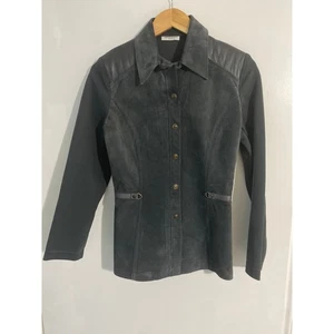 Absolu Paris Wildleder Lederjacke Damen S anthrazit grau Vintage Made in France - Bild 1 von 7