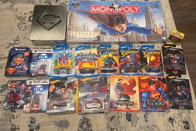 Massive Vtg New Superman Hotwheel Cars Yo-yo Monopoly Die Cast Metal Figurines + - Image 1 of 4