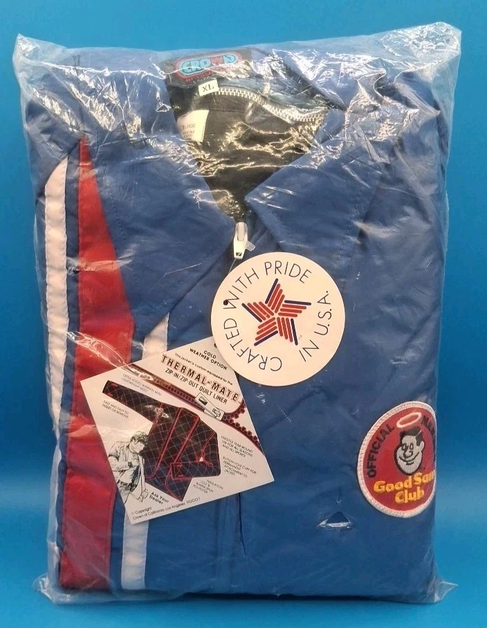 VTG NIP Crown Good Sam Club Offical Member Insulated Nylon Jacket 3 Stripe USA  - Image 1 of 4
