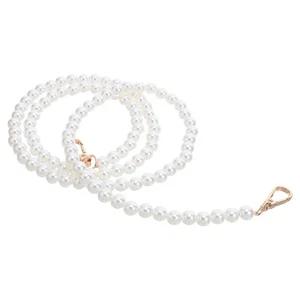 Correa de hombro de perlas con cuentas: cadena de cuentas de perlas artificiales de 111 cm/43,62" - Imagen 1 de 9