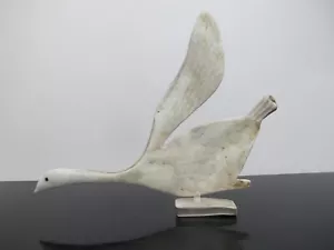 Kanadische Indianer INUIT geschnitztes Karibu Geweih FLIEGENDER VOGEL Kunst Skulptur - Bild 1 von 8